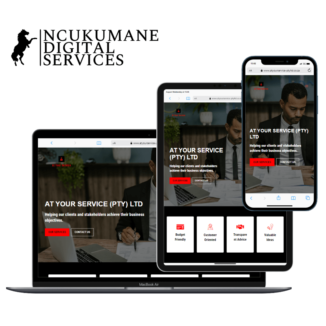 At Your Service Website Mockup
